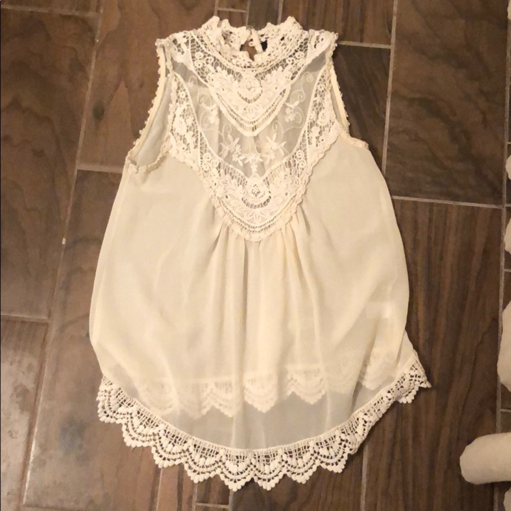 Cream lace top